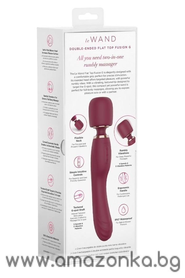 Flat Top Fusion G 2-In1 Double Ended Wand Vibrator