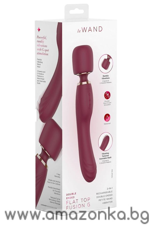 Flat Top Fusion G 2-In1 Double Ended Wand Vibrator