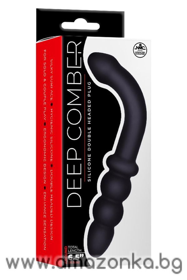 6.5 Inch Silicone Double Headed Plug Black