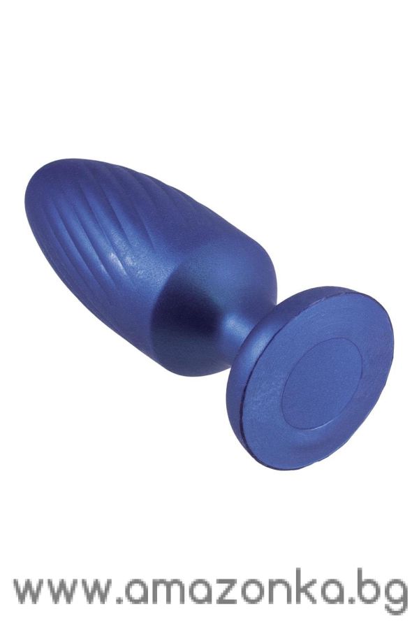 4 Inch Silicone Anal Plug Metallic Blue