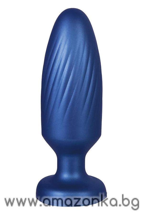 4 Inch Silicone Anal Plug Metallic Blue