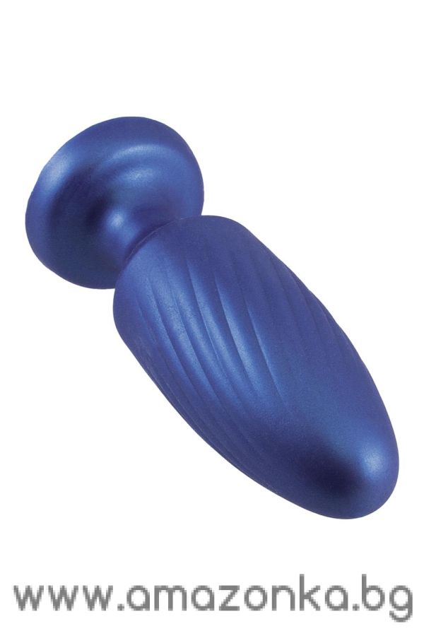 4 Inch Silicone Anal Plug Metallic Blue