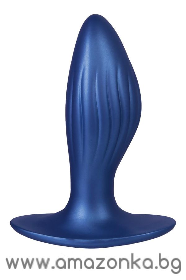 4.5 Inch Silicone Anal Plug Metallic Blue 