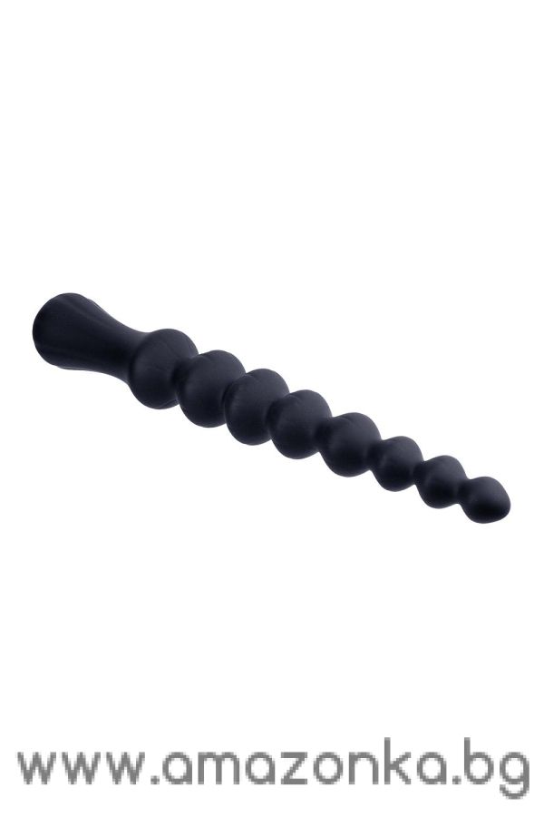 8.5 Inch Ribbed Silicone Anal Ball Beads Black