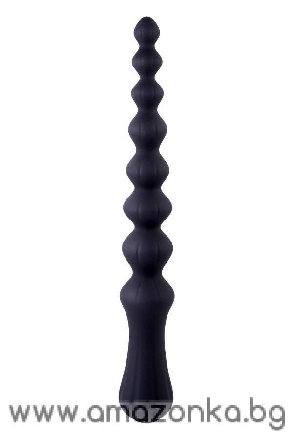 8.5 Inch Ribbed Silicone Anal Ball Beads Black