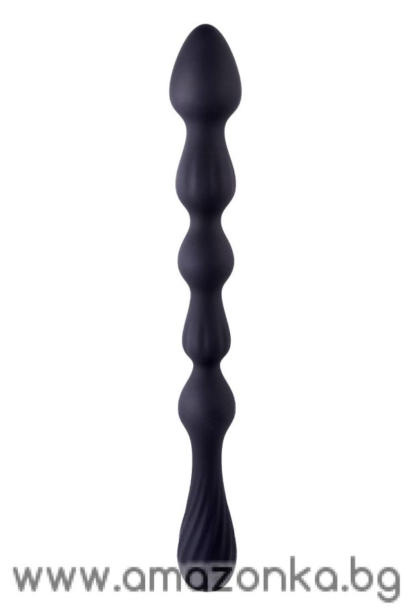 10.5 Inch Ribbed Silicone Anal Ball Beads Black