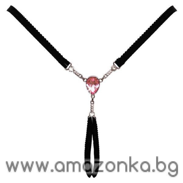 Cottelli LINGERIE Luxurious Crotchless String с кристали-Size:S-L