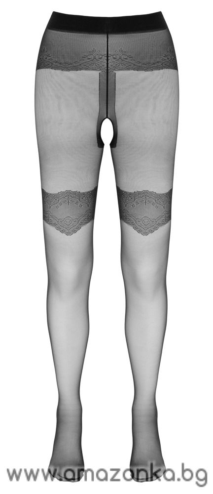 Чорапи без дъно с жартиери и декоративни шевове.size;3