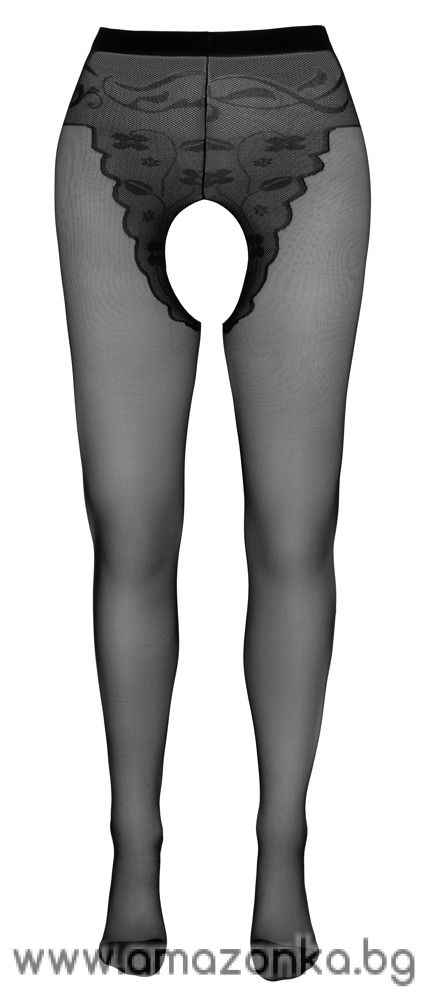Cottelli LEGWEAR Suspender Open Crotch Tights-Размер:3