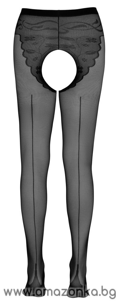 Cottelli LEGWEAR Suspender Open Crotch Tights-Размер:3