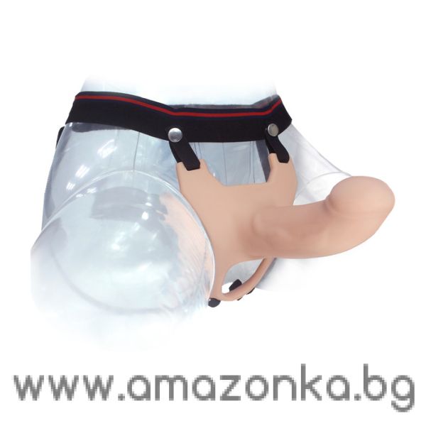 Aphrodisia – Silicone Curved Hollow Strap-On Dong (Light Flesh)