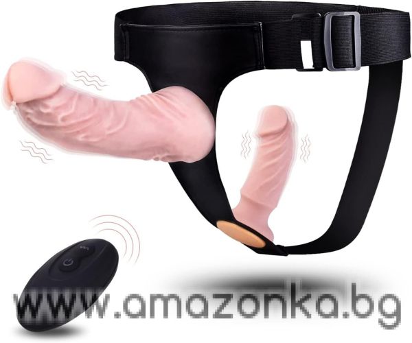 Double Dong Strap-on with Remote