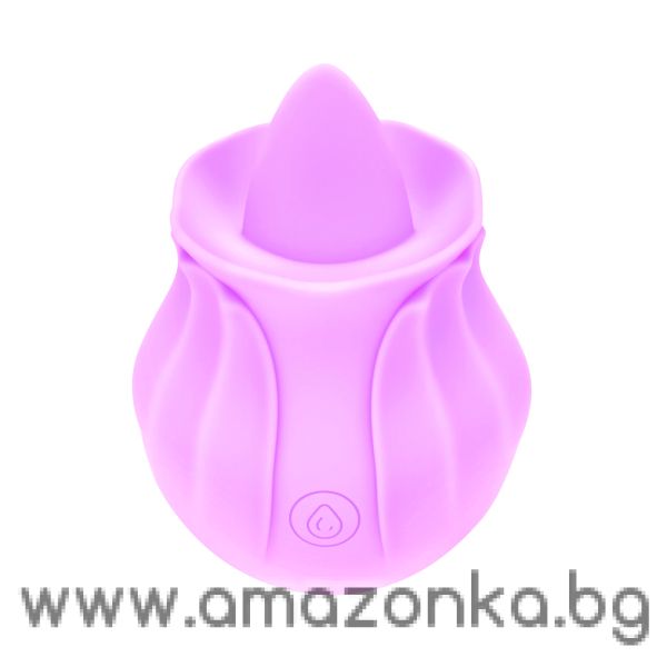 Силиконов вибриращ вибратор тип „Роза“ с ближещ ефект Silicone Licking Rose – Розов