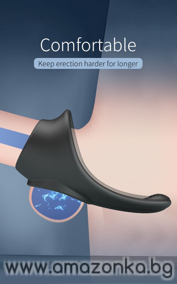 Силиконов ерекционен пръстен за пенис и тестиси с перинеумен стимулатор Crazy Bull Zadok