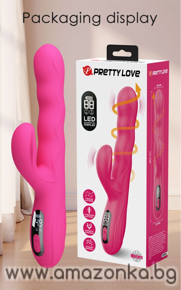 Силиконов медицински вибратор с пулсиращи вълни и LED дисплей Pretty Love
