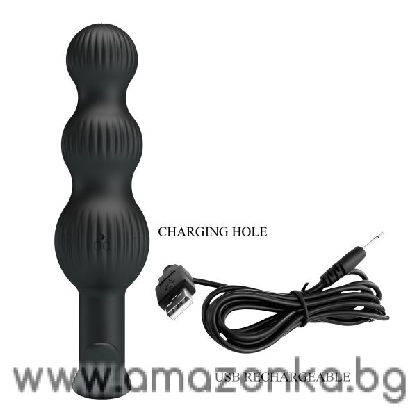 Силиконови анални топчета с вибрация и USB зареждане Pretty Love Sidney– 16 см
