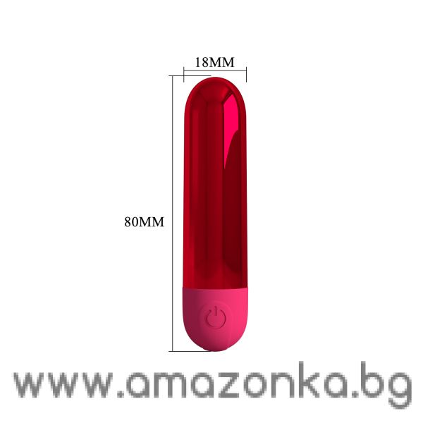 Премиум безжичен метално виброяйце куршум с USB зареждане Pretty Love Kiwi– 10 см