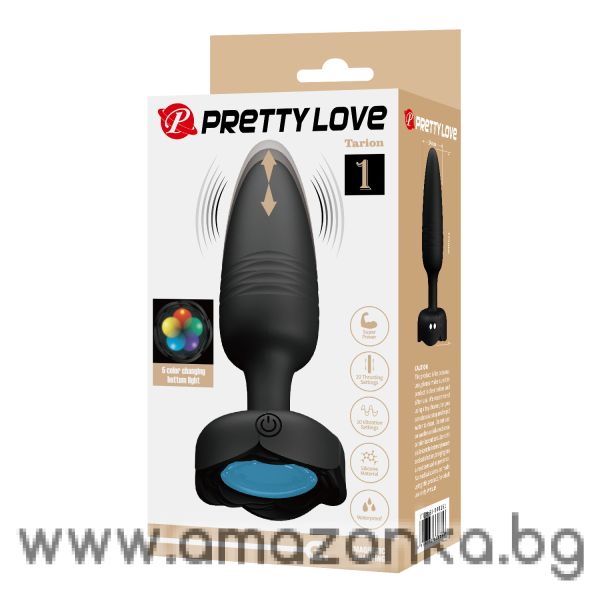 Силиконова анална тапа с премигващи LED светлини и 10 режима на вибрация PRETTY LOVE Tarion 1