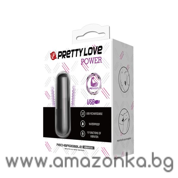 Мини безжичен силиконов виброкуршум с 12 функции и памет PRETTY LOVE POWER – 6 см