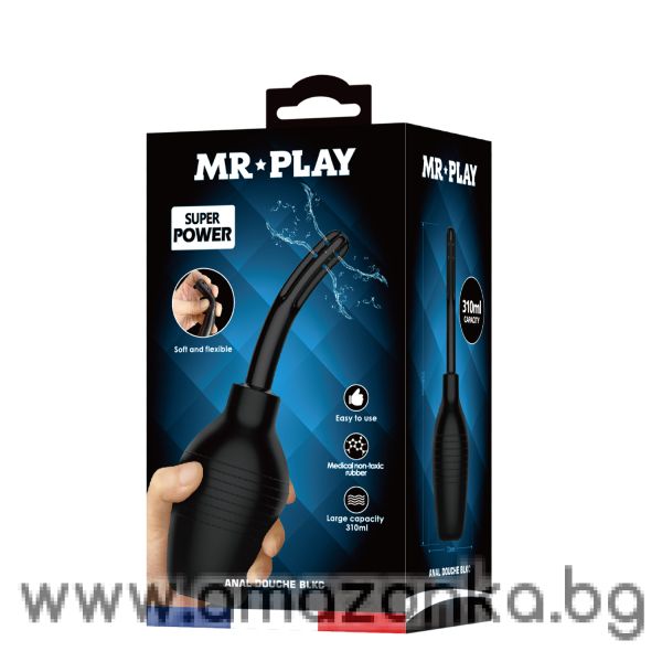 Интимен иригатор Mr Play, Черен, 25, 8 см