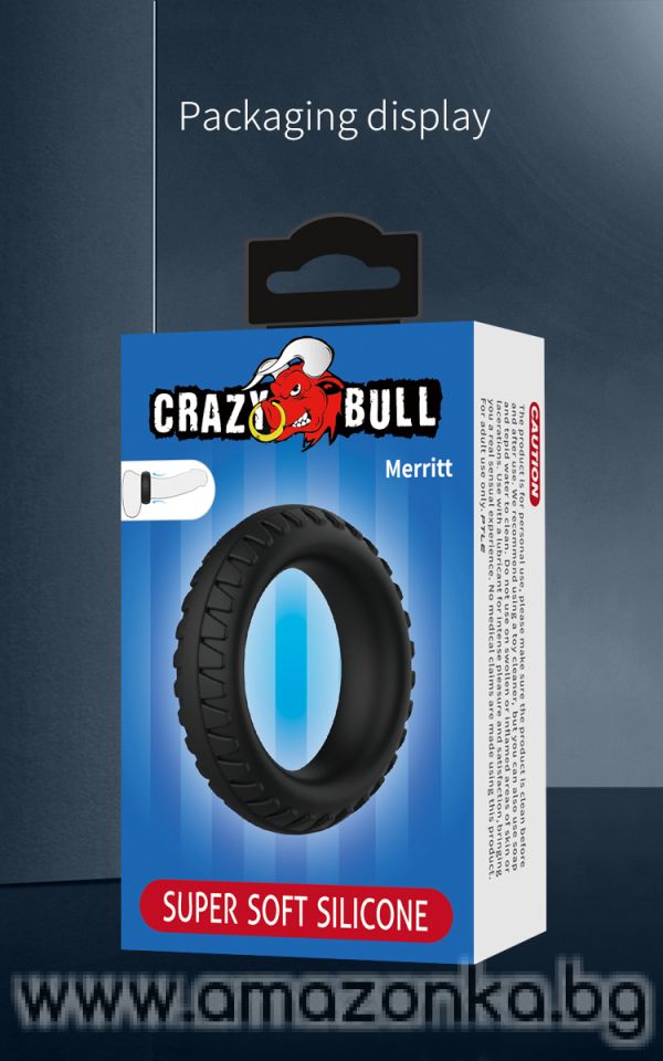 Гъвкав силиконов еректилен пръстен за пенис за по-дълъг полов акт CRAZY BULL MERRITT