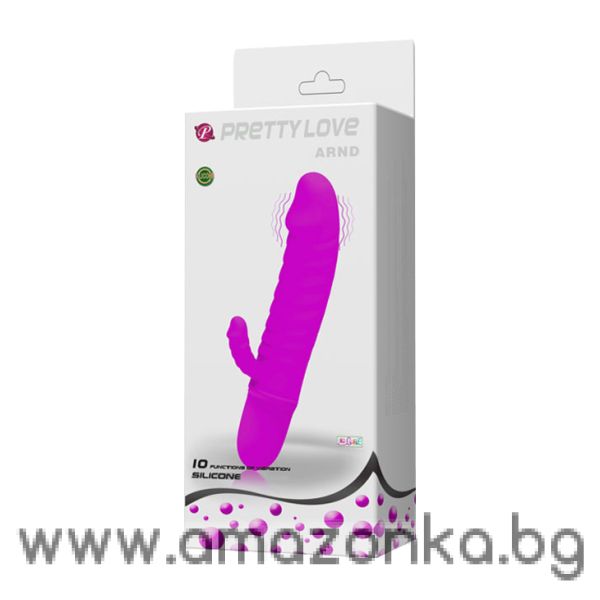 Силиконов заек вибратор за G-точка и клитор с 10 функции PRETTY LOVE ARND 
