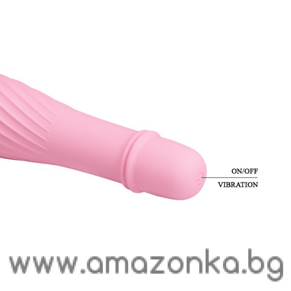 Силиконов мини вибратор с 10 функции PRETTY LOVE SOLOMON BABY PINK – 12.3 см