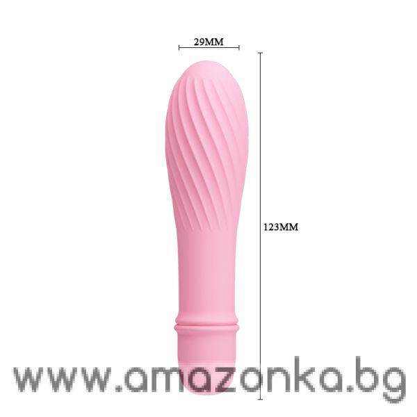 Силиконов мини вибратор с 10 функции PRETTY LOVE SOLOMON BABY PINK – 12.3 см