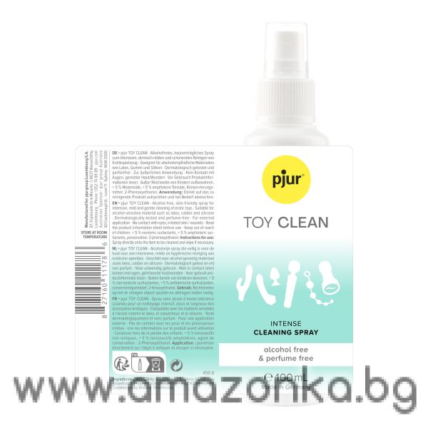 pjur TOY CLEAN, 100 ml Антибактериален почистващ спрей за еротични играчки без алкохол и аромат (100 мл)