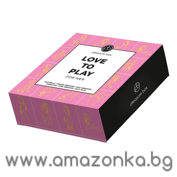 Луксозен еротичен подаръчен комплект с разнообразни секс играчки Love To Play For Her (9 части)