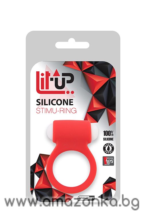 Вибриращ пръстен ''Lit-up silicone stimu-ring - 3 RED ''