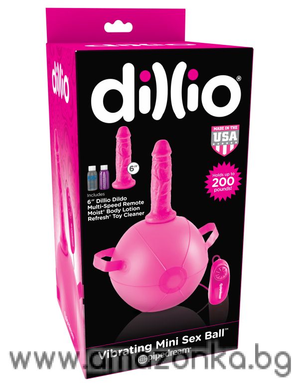 Надуваема вибро секс топка "Dillio" 25.4см с реалистично дилдо "Dillio" 15.2см
