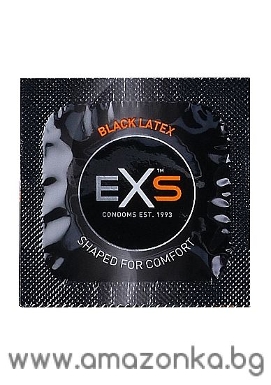 EXS 54MM. Black Latex Condom=1 