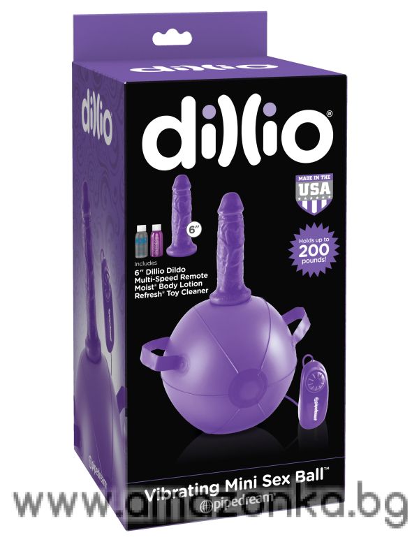 Надуваема вибро секс топка "Dillio" 25.4см с реалистично дилдо "Dillio" 15.2см 