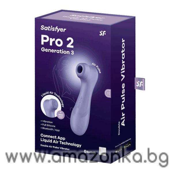 SATISFYER Pro 2 Genera 3 Liquid Air Technology Suction and Vibration APP Connect Lilac