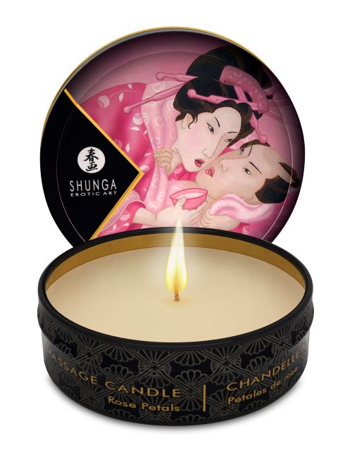 &quot;Shunga&quot; Масажна свещ с аромат на  рози – Massage Candle Rose Petal 30ml