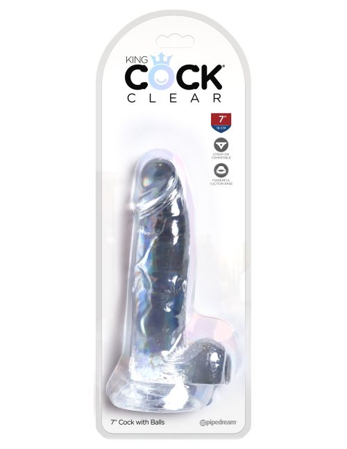 KING COCK CLEAR 7INCH COCK WITH BALLS