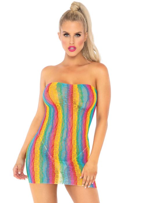 Leg-Avenue Rainbow leopard tube dress