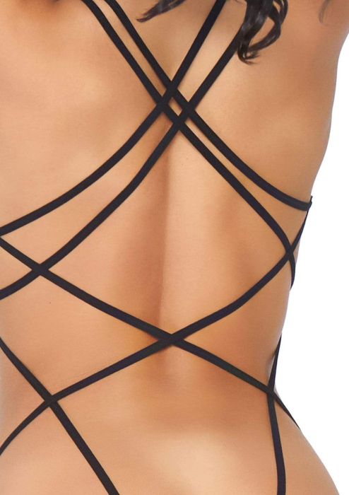 Leg Avenue Fishnet teddy with nearly naked strappy back