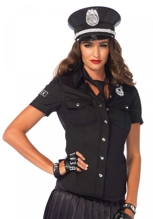 Leg Avenue Cop Costume Shirt size;S  (26401SIZE;M)