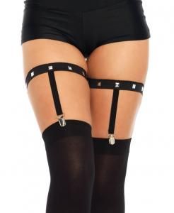Leg Avenue Studded elastic thigh high garter suspender