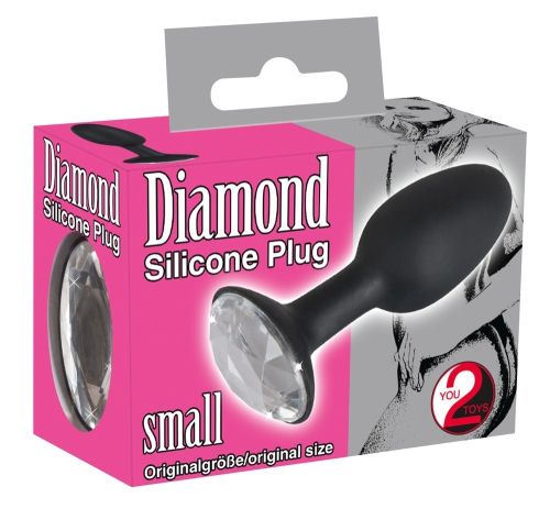 Butt Plug Diamond small-Анален плъг с безцветни кристали