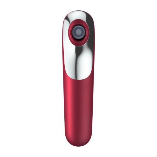SATISFYER Dual Love Vibe and Sucker with Air Pulse Red