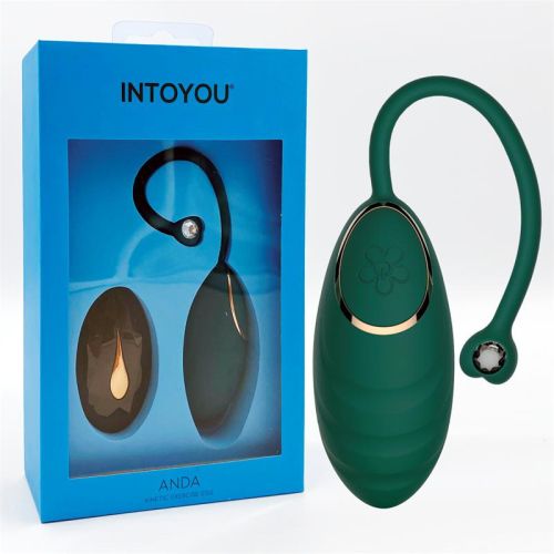 INTOYOU DELUXE Anda Vibrating Egg with Remote Control Blackish Green