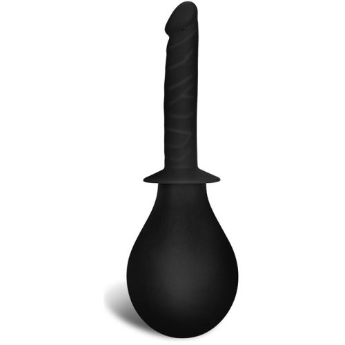 Deluxe анален душ Черен реалистична пенис форма