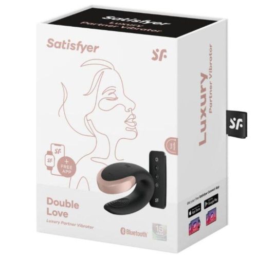 SATISFYER Double Love Luxury Partner Vibrator with App Black
