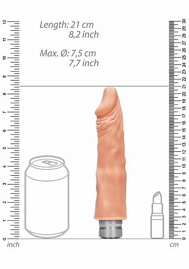 8" / 20 cm Realistic Vibrating Dildo - Flesh 