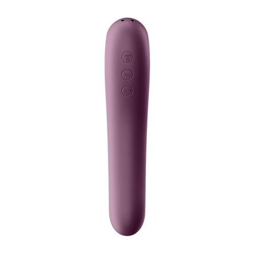 SATISFYER Dual Kiss Clitoris Sucker and Vibe Wine Red