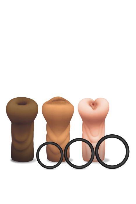 HAPPY ENDING MSTR B8 SIX PACK ASS MOUTH PUSSY STROKER W/SIX RINGS