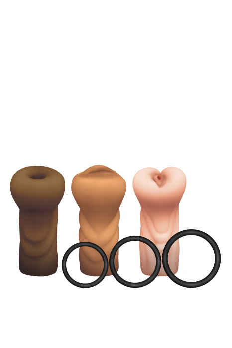 HAPPY ENDING MSTR B8 SIX PACK ASS MOUTH PUSSY STROKER W/SIX RINGS